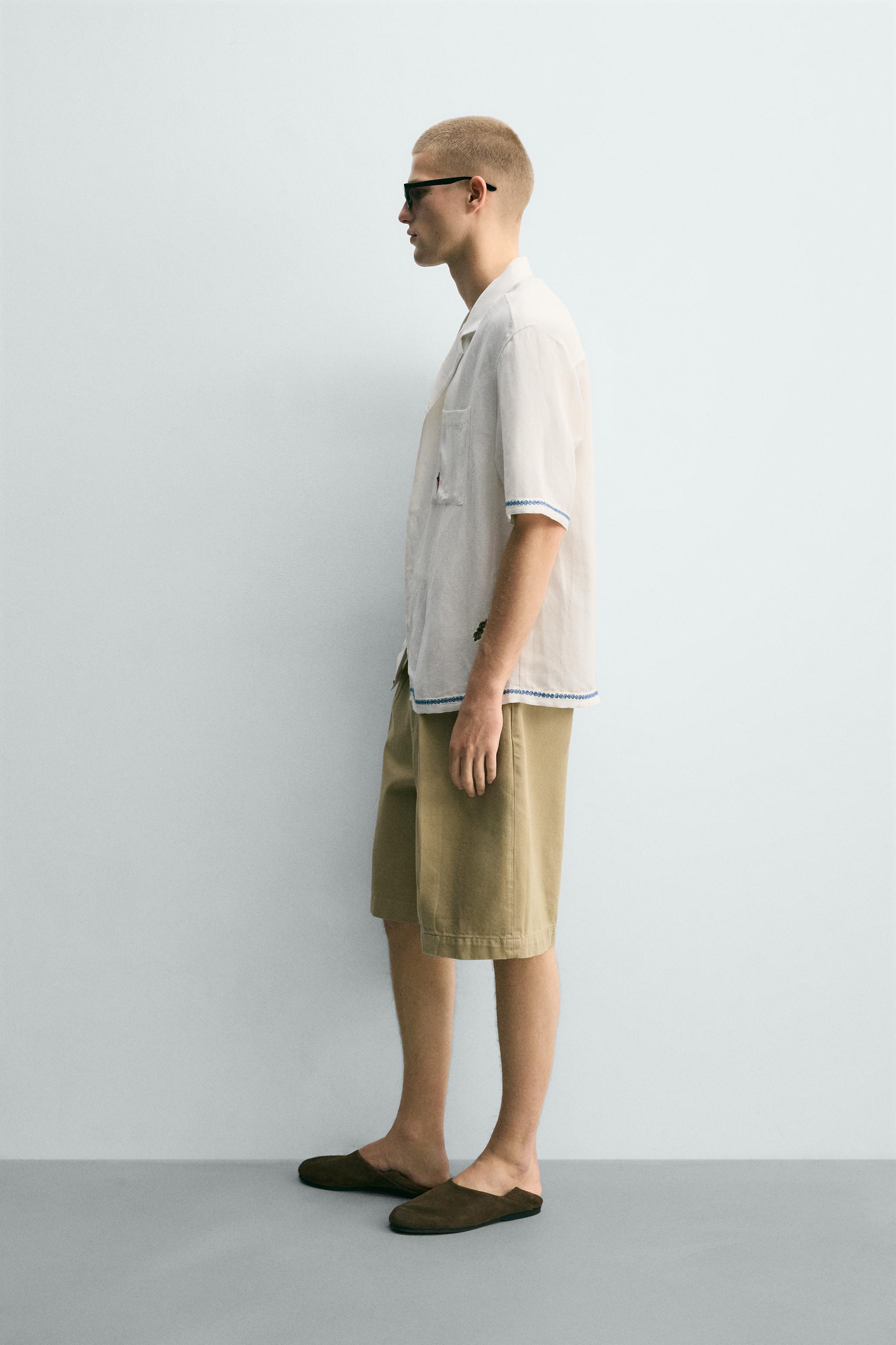 CONTRAST EMBROIDERED VISCOSE